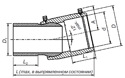 Односторонний гибкий отвод до 12&deg; 4947D4 SDR 11 PE 100 PN 10